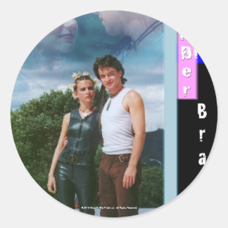 Sticker Rond Brambre ambré et brun brun brun