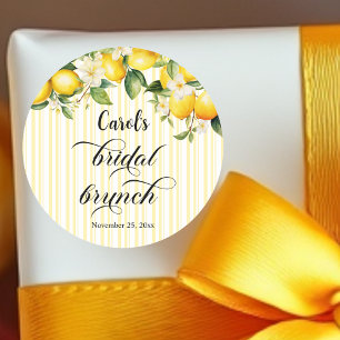 Sticker Rond Branche de citron Méditerranée Brunch de mariage e