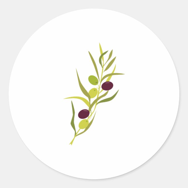 Sticker Rond Branche d'olive (Devant)