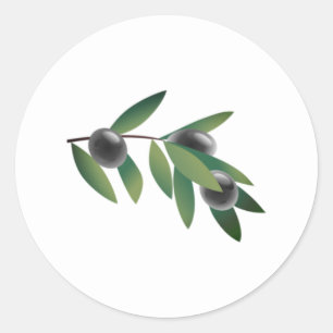 Sticker Rond Branche d'olive