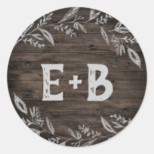 Sticker Rond Branches courbes   Sceau Mariage en bois