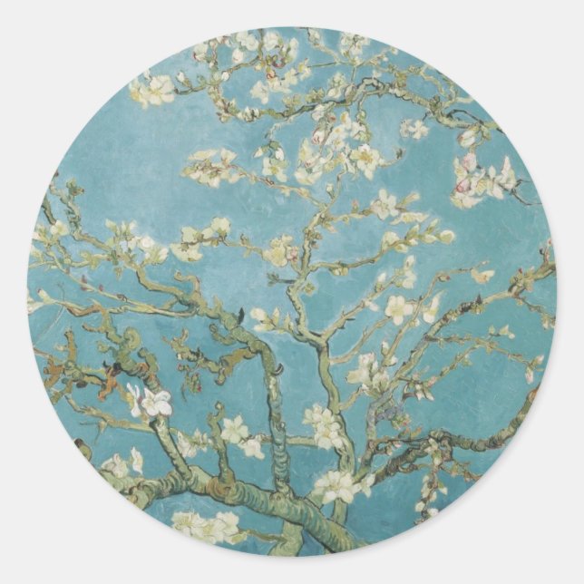 Sticker Rond Branches de Vincent van Gogh d'arbre d'amande (Devant)
