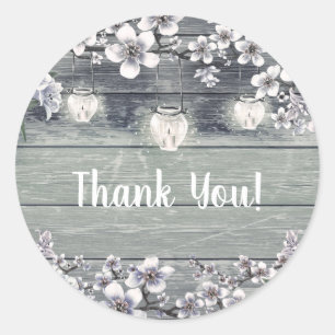 Sticker Rond Branches et lanternes en fleurs de cerisier Mariag