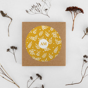 Sticker Rond Branches magiques - jaune