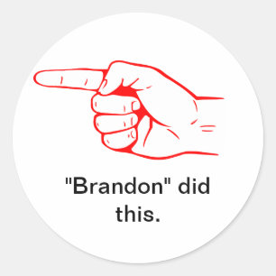 Sticker Rond "Brandon" a fait ce pointage GAUCHE