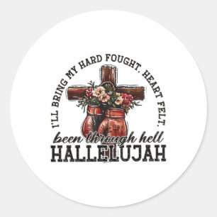 Sticker Rond Brandon Hard Fight Hallelujah Louer Jésus Christ