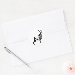 Sticker Rond Bras de silhouette foncé en encre noire