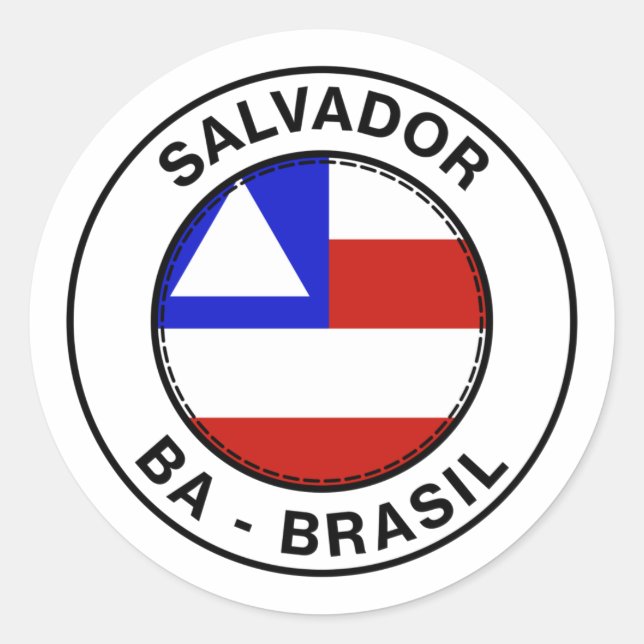 Sticker Rond Brasil Salvador Bahia BA Bandeira Stamp (Devant)