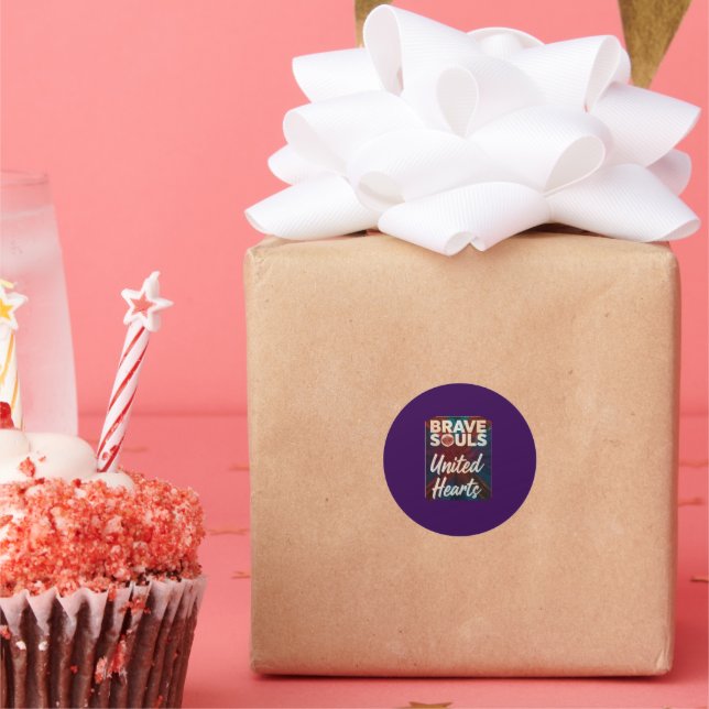 Sticker Rond Brave Souls United Hearts (Fête)