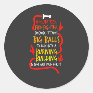 Sticker Rond Brave volontaire pompier