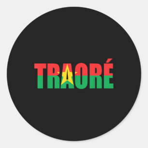 Sticker Rond Bravo, Capitaine Ibrahim Traore ! Viva Burkina Fas