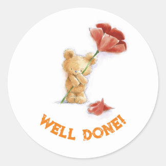 Sticker Rond Bravo félicitations teddy