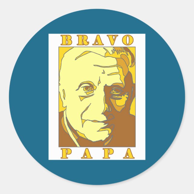 Sticker Rond Bravo Papa New Pe Benedict Xvi _1  (Devant)