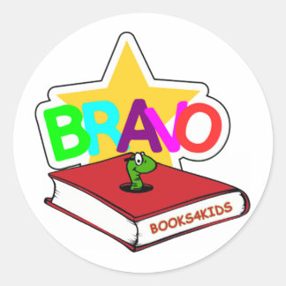 Sticker Rond Bravo Star pour Bookworms