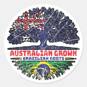 Sticker Rond Brazilian Australian Australian Tree Roots
