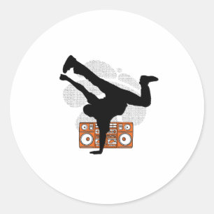 STICKER ROND BREAKDANCER SILHOUETTE