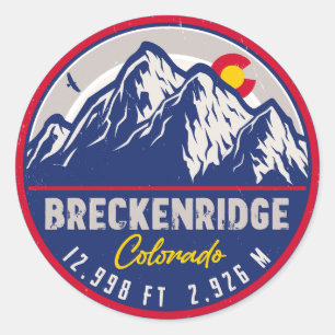 Sticker Rond Breckenridge Colorado Ski Randonnée Mountain Souve