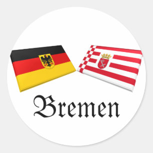 Sticker Rond Brême, Allemagne Drapeau Carreaux