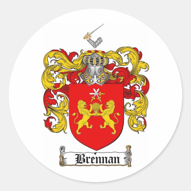 STICKER ROND BRENNAN FAMILLE CREST - BRENNAN COAT D'ARMES (Devant)
