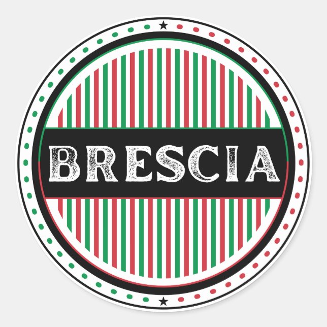 Sticker Rond Brescia City Pride Emblem – Italian Identity (Devant)