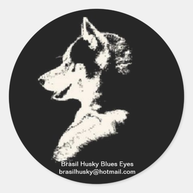 Sticker Rond Brésil husky (Devant)