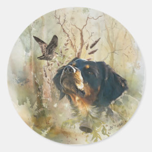 Sticker Rond Bretagne Espagnol et bécasse