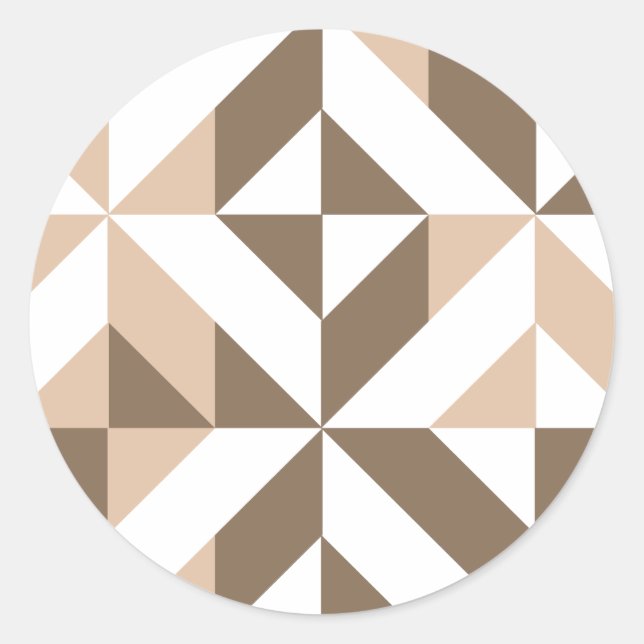 Sticker Rond Brevet de Brown Beige (Devant)