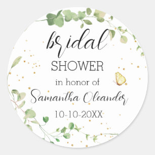 Sticker Rond Bridal Eucalyptus Boho vert