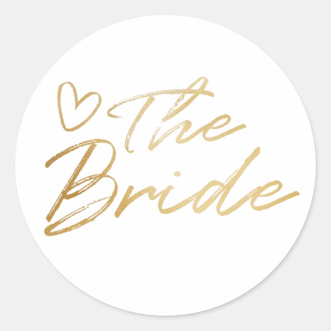Sticker Rond Bride - Baguette de fausse feuille d'or (Devant)