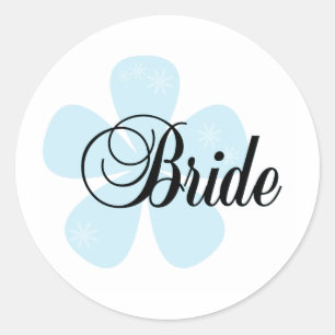 Sticker Rond Bride de fleurs bleues
