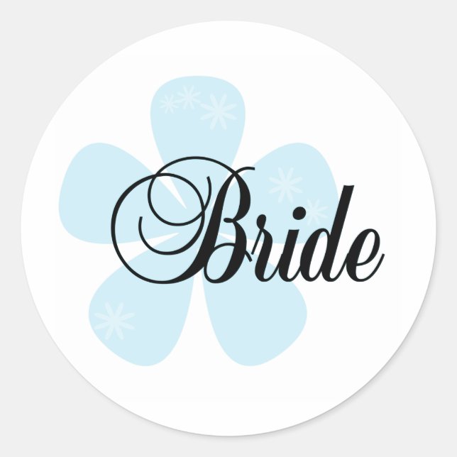 Sticker Rond Bride de fleurs bleues (Devant)
