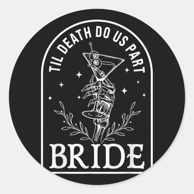 Sticker Rond Bride Groom Skeleton Couple Mariage correspondant  (Devant)