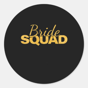 Sticker Rond Bride Squad Bachelorette Party Bridesmaid Mariage