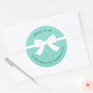 Sticker Rond Bride To Be Mariage Suite Adresse de retour