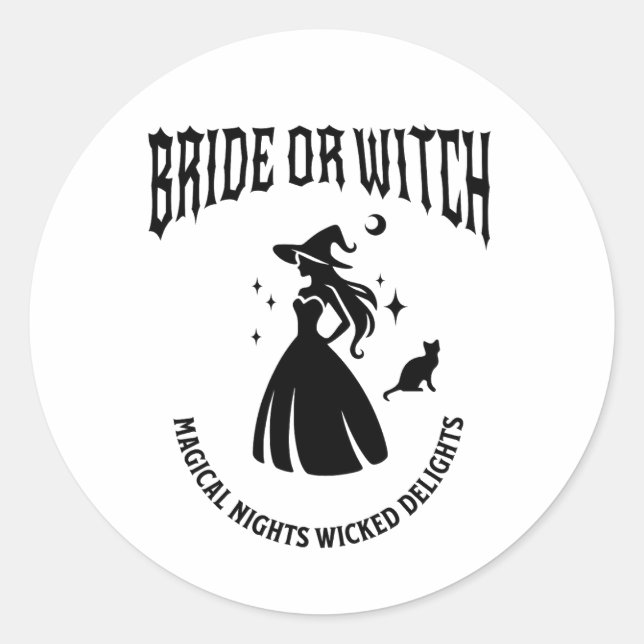 Sticker Rond bride witch mystical bachelorette party (Devant)