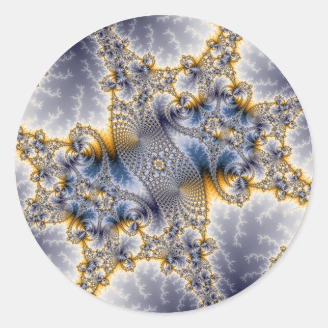 Sticker Rond Bridge Network - Mandelbrot Fractal Art (Devant)