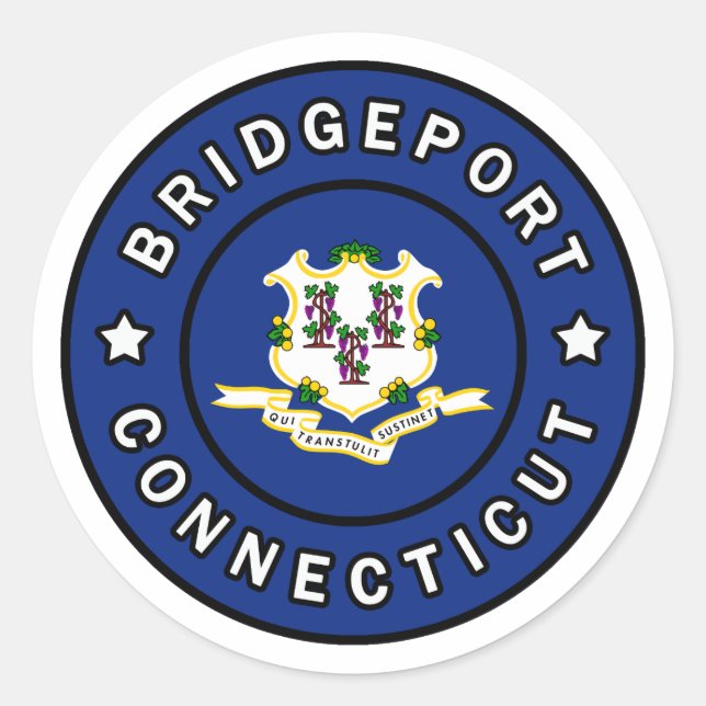 Sticker Rond Bridgeport Connecticut (Devant)