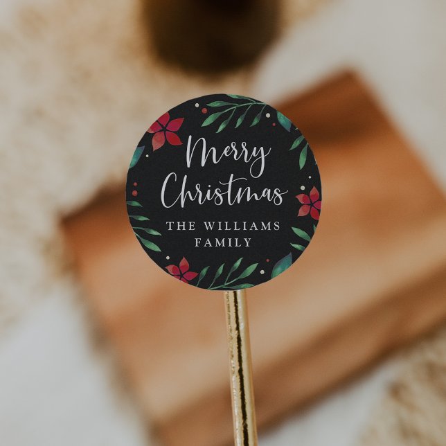 Sticker Rond Bright Boughs | Joyeux Noël personnalisé (Créateur téléchargé)