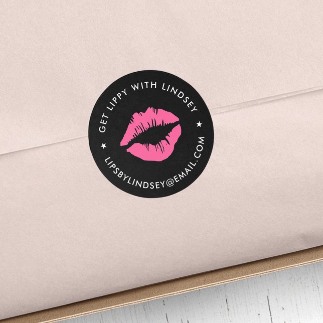 Sticker Rond Bright Kiss | Distributeur de produits Lip (Créateur téléchargé)