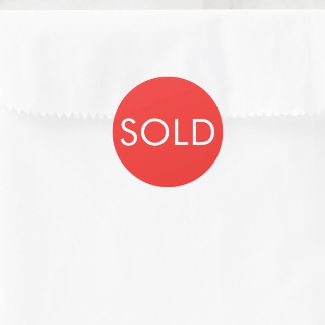 Sticker Rond Bright Red Modern Typographie personnalisée vendue ("Everyday is abundantly beautiful." 
Sincerely Best Wishes from Lucky Design World)