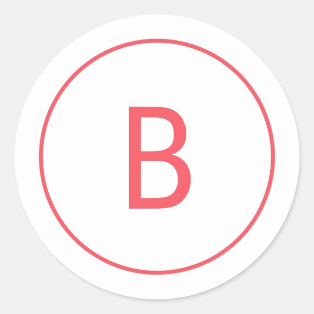 Sticker Rond Bright Red Simple Monogram Christmas Envelope (Devant)