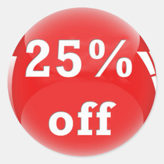 Sticker rond brillant à 25 % de réduction (pourcen