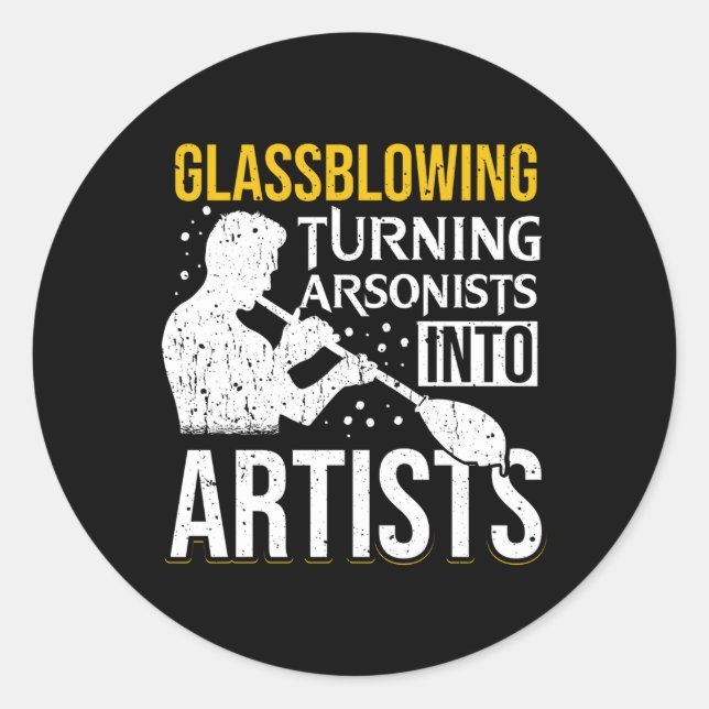 Sticker Rond Brillant De Verre Transforme Les Arsonistes En Gla (Devant)