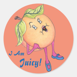 Sticker rond brillant 'Peach Pia'