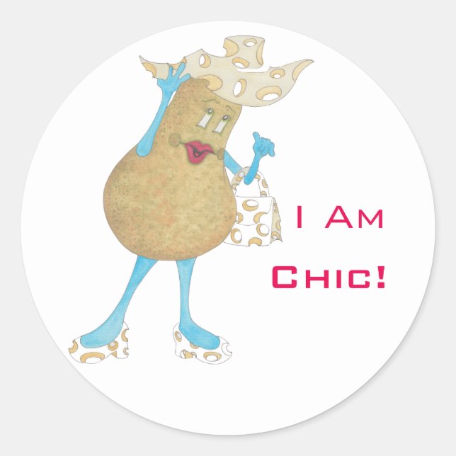 Sticker rond brillant 'Pear Paula' (Devant)