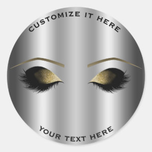 Sticker Rond Brillant Silver Gold Maquillage Eyelashes Glam Per