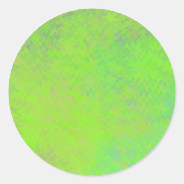 Sticker Rond Brilliant Neon Green Marbled Artsy (Devant)