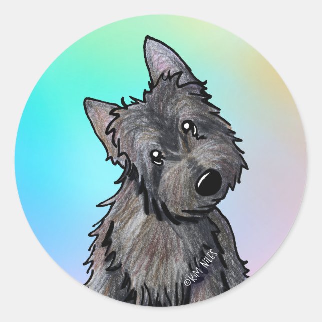 Sticker Rond Brindle Cairn Terrier (Devant)