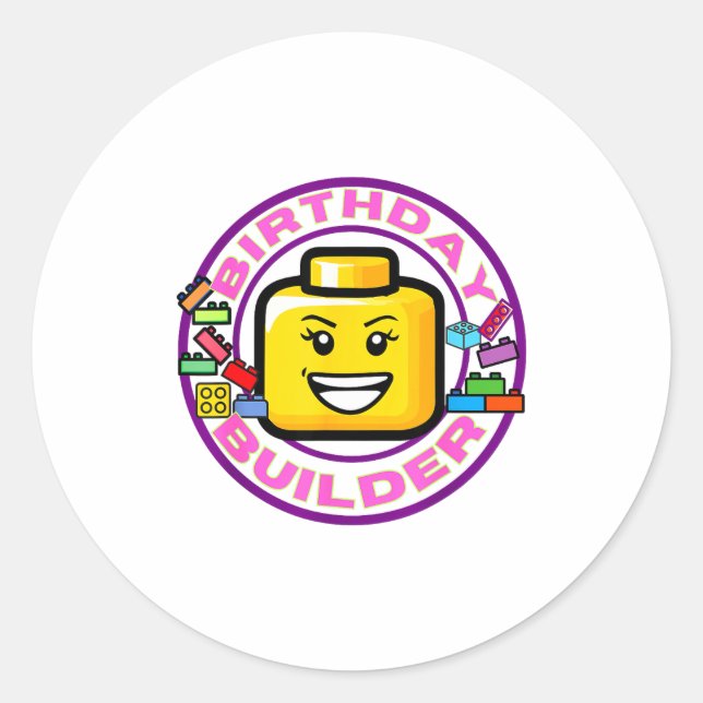 Sticker Rond Brique de construction Briques de construction Fig (Devant)