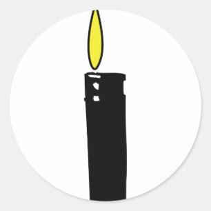 Sticker Rond briquet avec icône de flamme